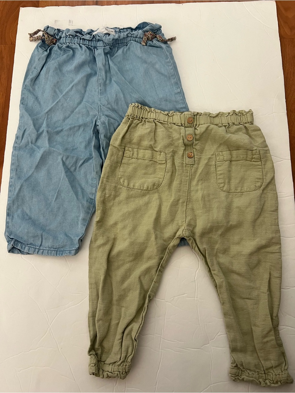 Zara Toddler girls Pants, 2-3y, blue, khaki (bundle of 2), NWOT, washed only